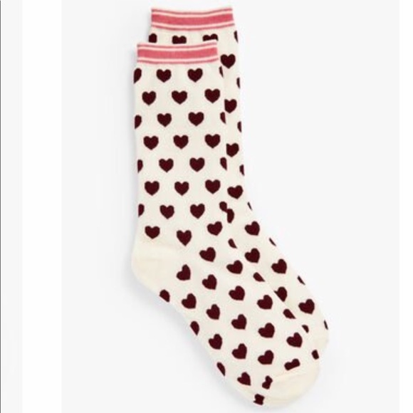 Talbots Accessories - Talbots Trouser Socks Heart Print New